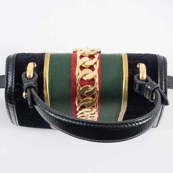 Gucci Sylvie Mini Handbag, Sherry Line, Suede and Leather, Black, 2-Way - Picture 6 of 16